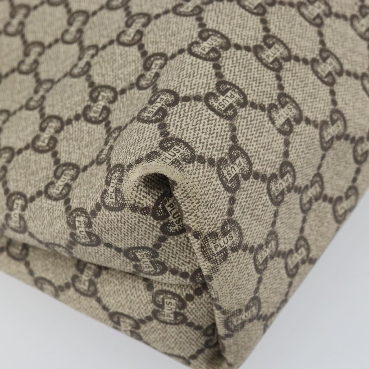 GUCCI GG Plus Supreme Web Sherry Line Tote Bag PVC Beige Gold Auth 170474