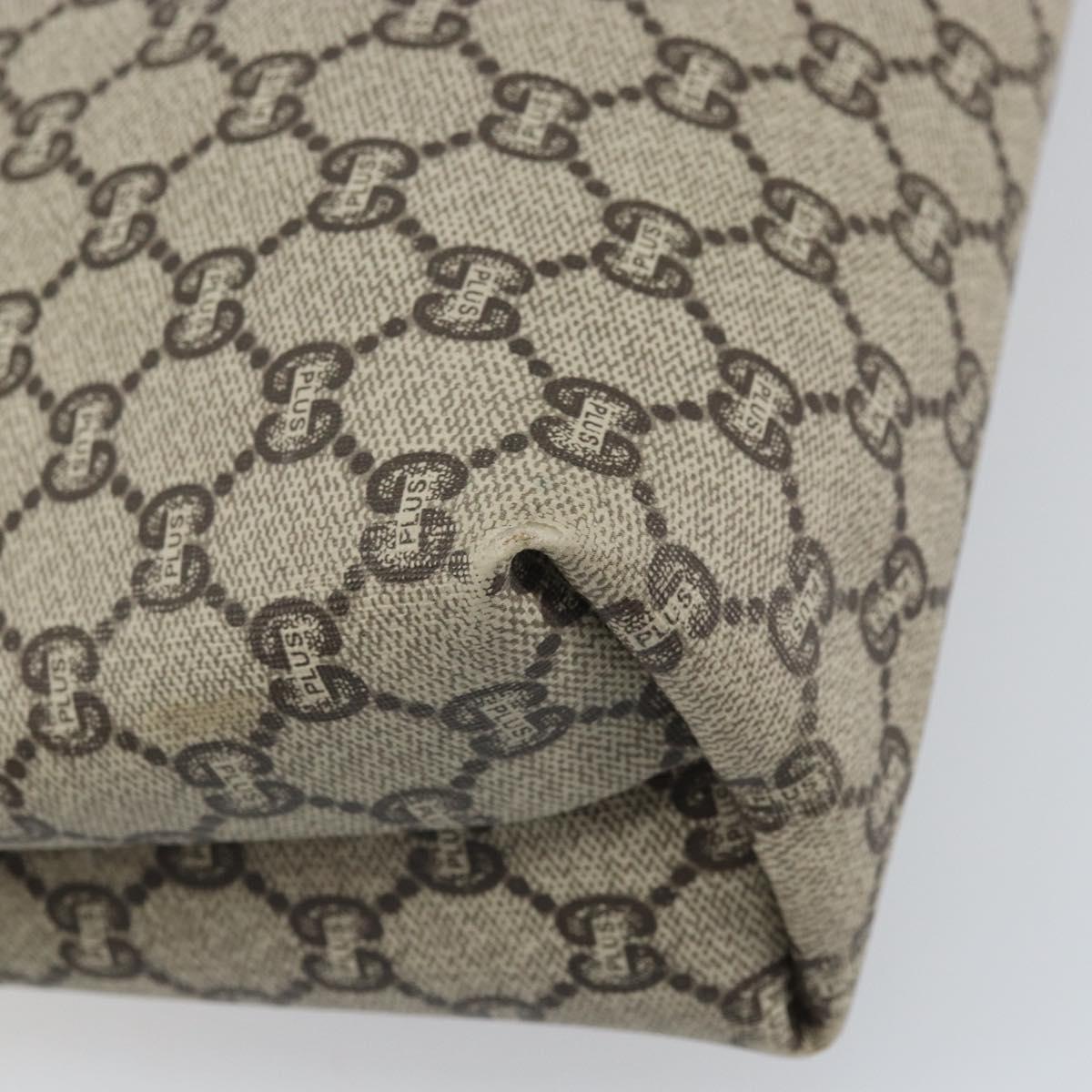 GUCCI GG Plus Supreme Web Sherry Line Tote Bag PVC Beige Gold Auth 170474
