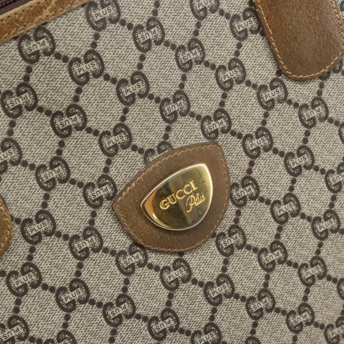 GUCCI GG Plus Supreme Web Sherry Line Tote Bag PVC Beige Gold Auth 170474