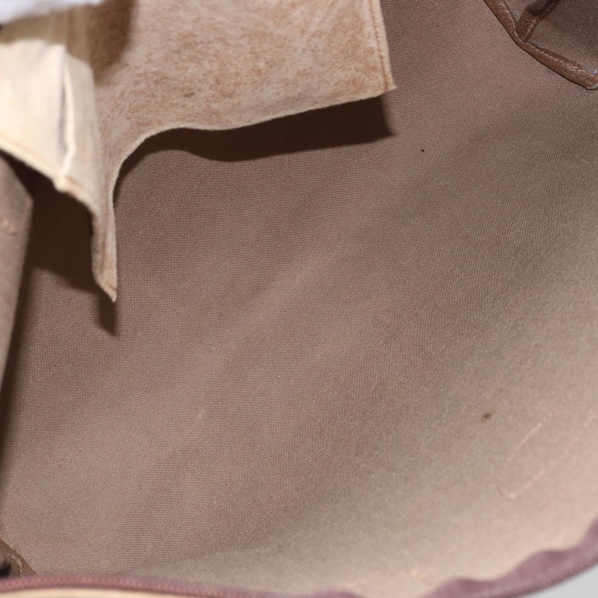 GUCCI GG Plus Supreme Web Sherry Line Tote Bag PVC Beige Gold Auth 170474