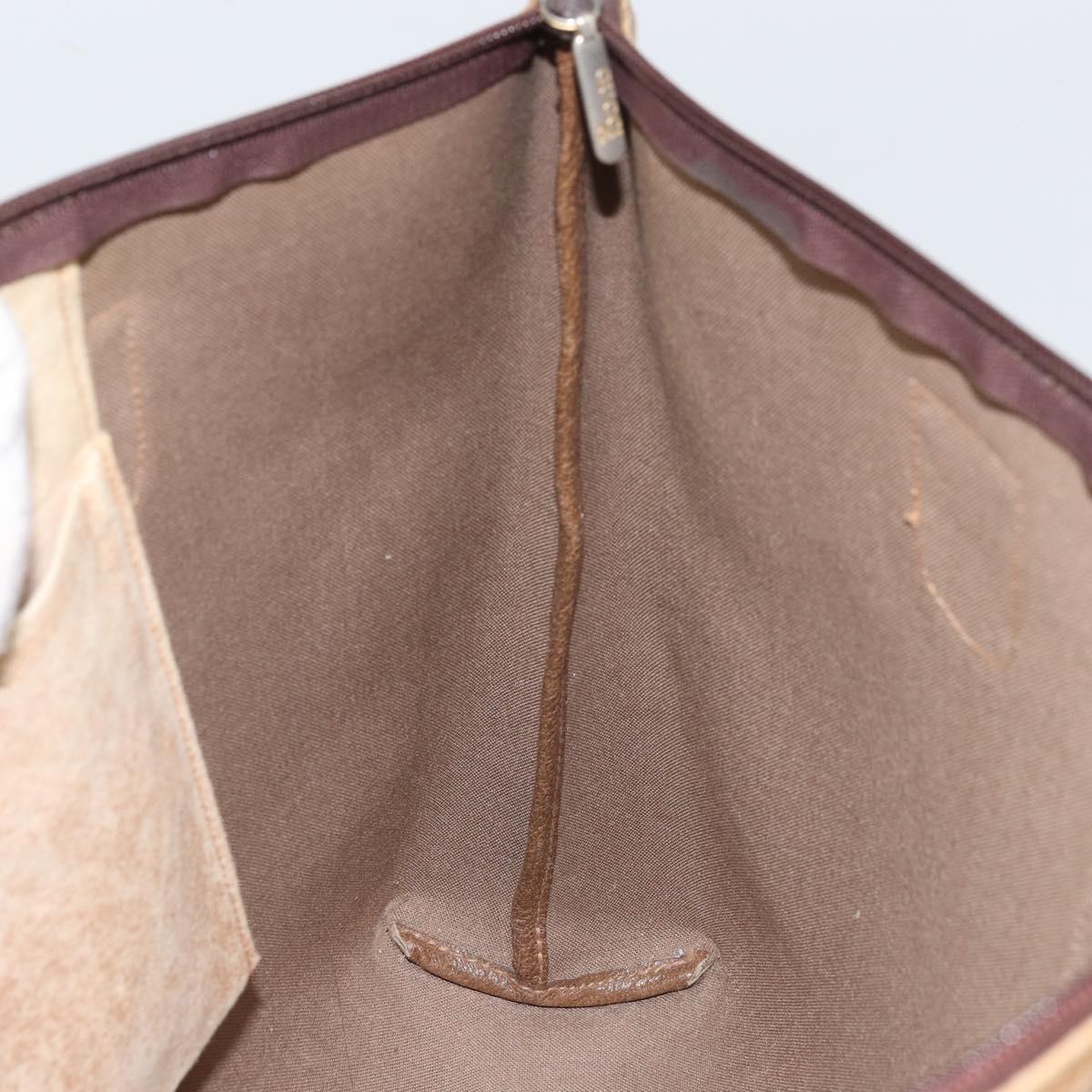 GUCCI GG Plus Supreme Web Sherry Line Tote Bag PVC Beige Gold Auth 170474