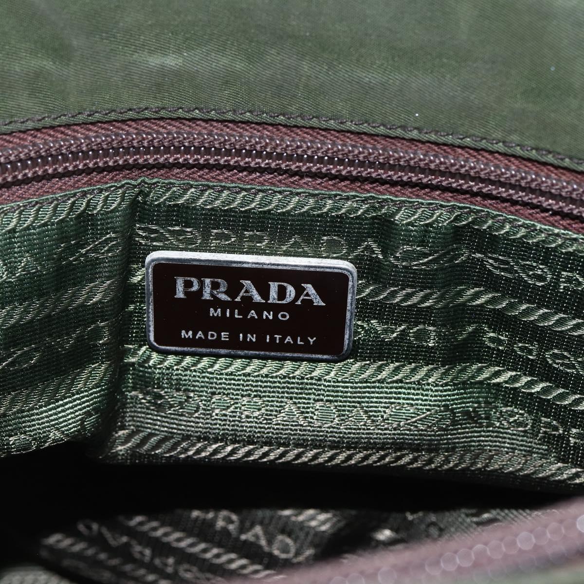 PRADA Tote Bag Nylon Green Auth 170483