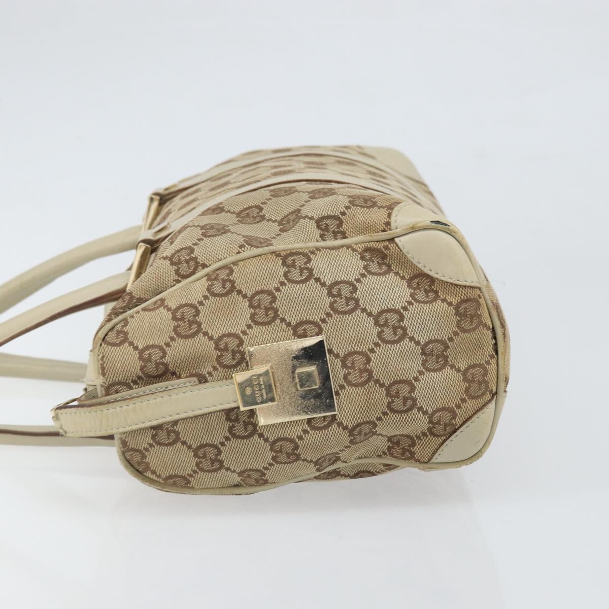 GUCCI GG Canvas Hand Bag Beige Gold 000 0851 Auth 170486