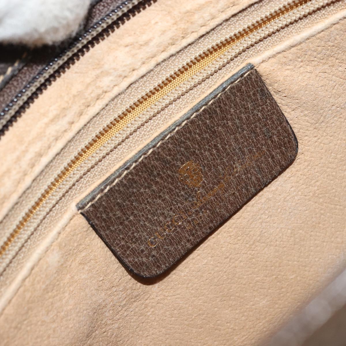 GUCCI GG Supreme Web Sherry Line Bag PVC Beige Gold 96 02 035 Auth 170489