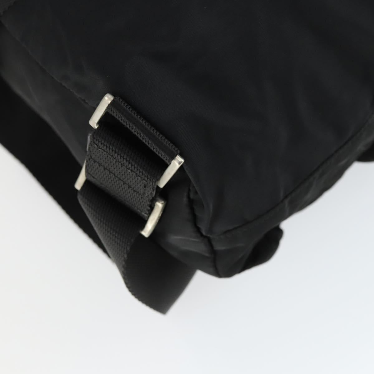 PRADA Backpack Nylon Black Silver Auth 170491