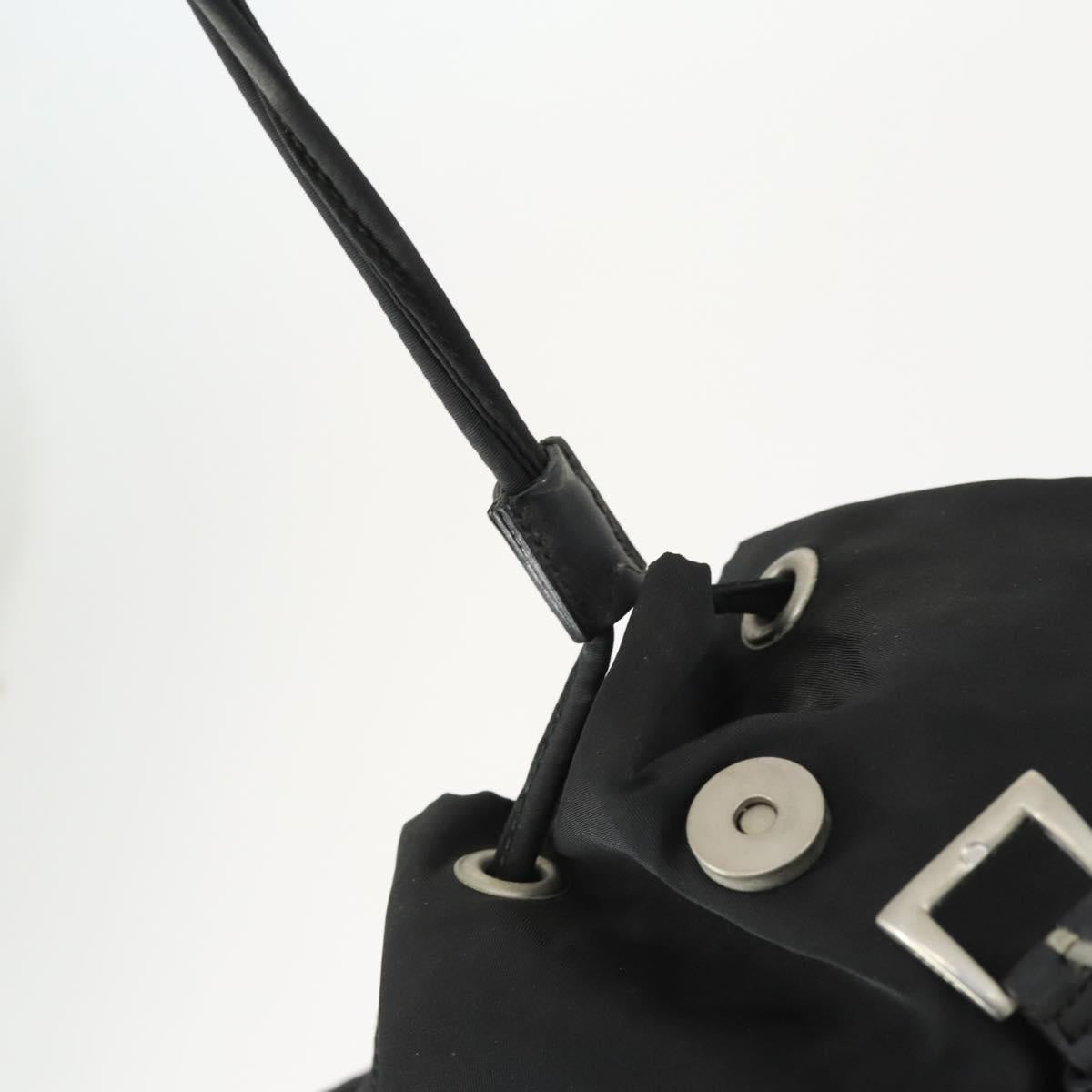 PRADA Backpack Nylon Black Silver Auth 170491