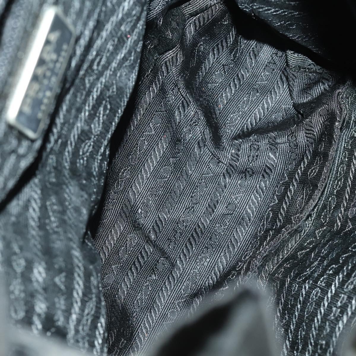 PRADA Backpack Nylon Black Silver Auth 170491