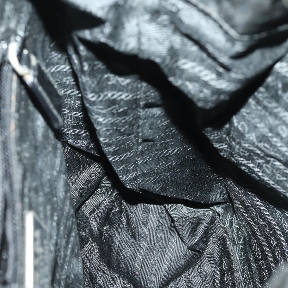 PRADA Backpack Nylon Black Silver Auth 170491