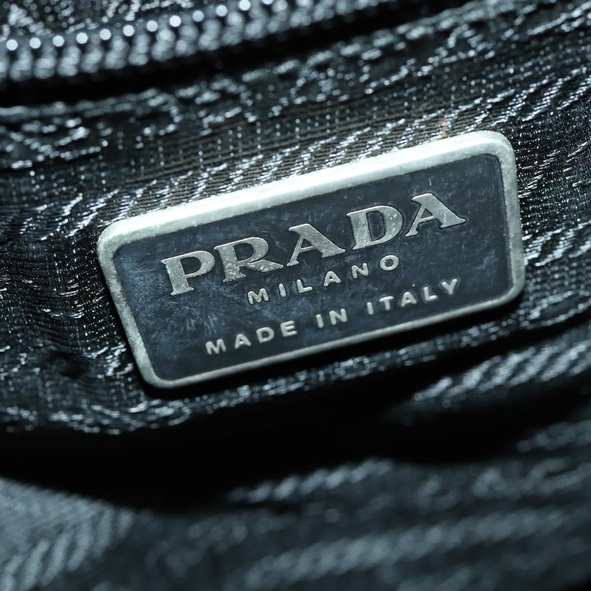 PRADA Backpack Nylon Black Silver Auth 170491