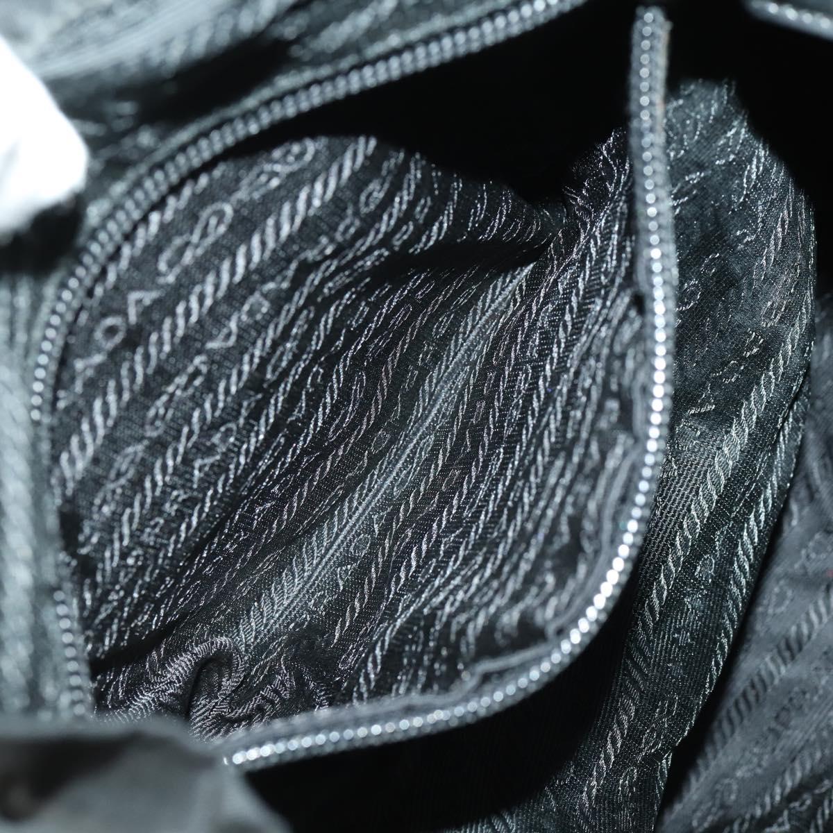 PRADA Backpack Nylon Black Silver Auth 170491