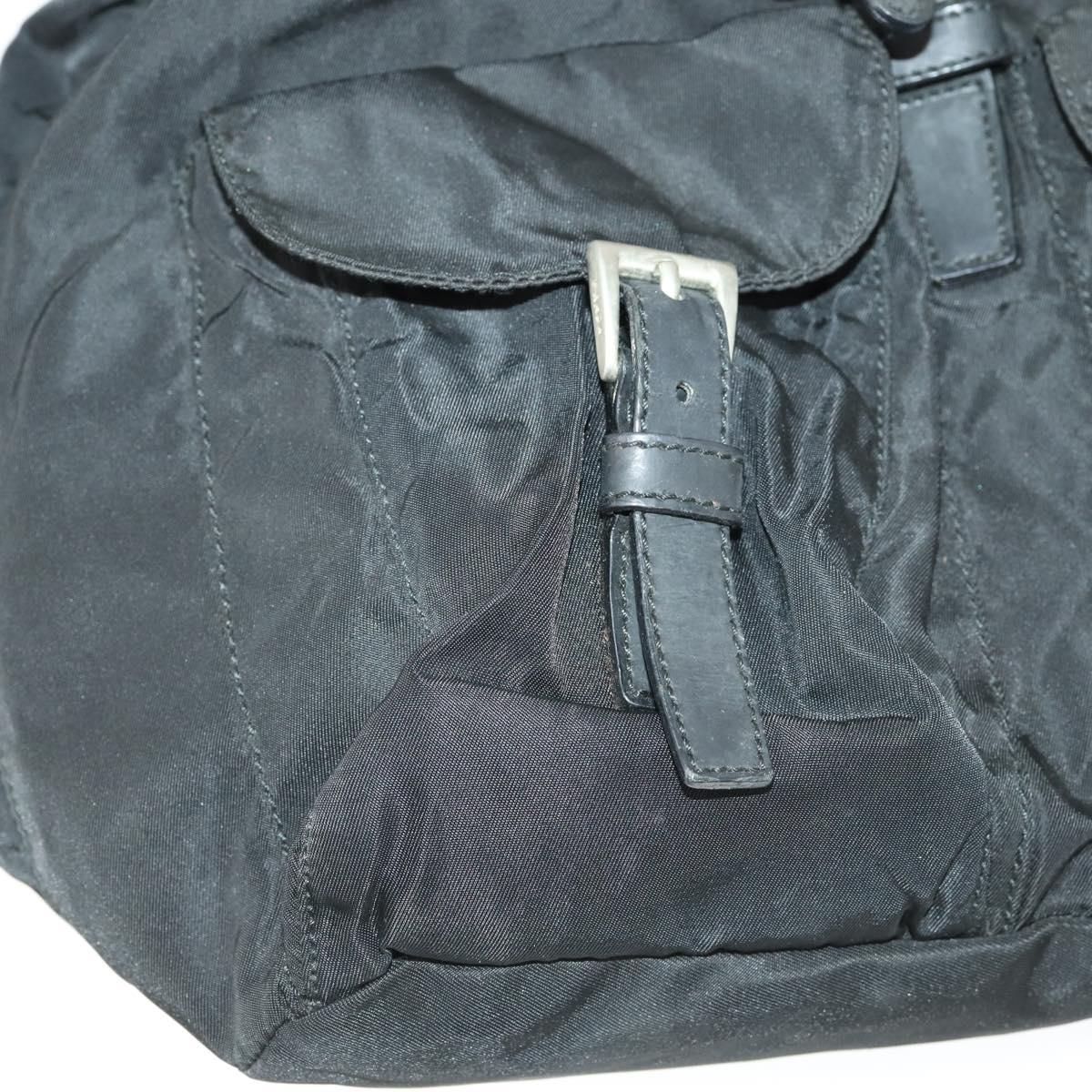 PRADA Backpack Nylon Black Silver Auth 170491