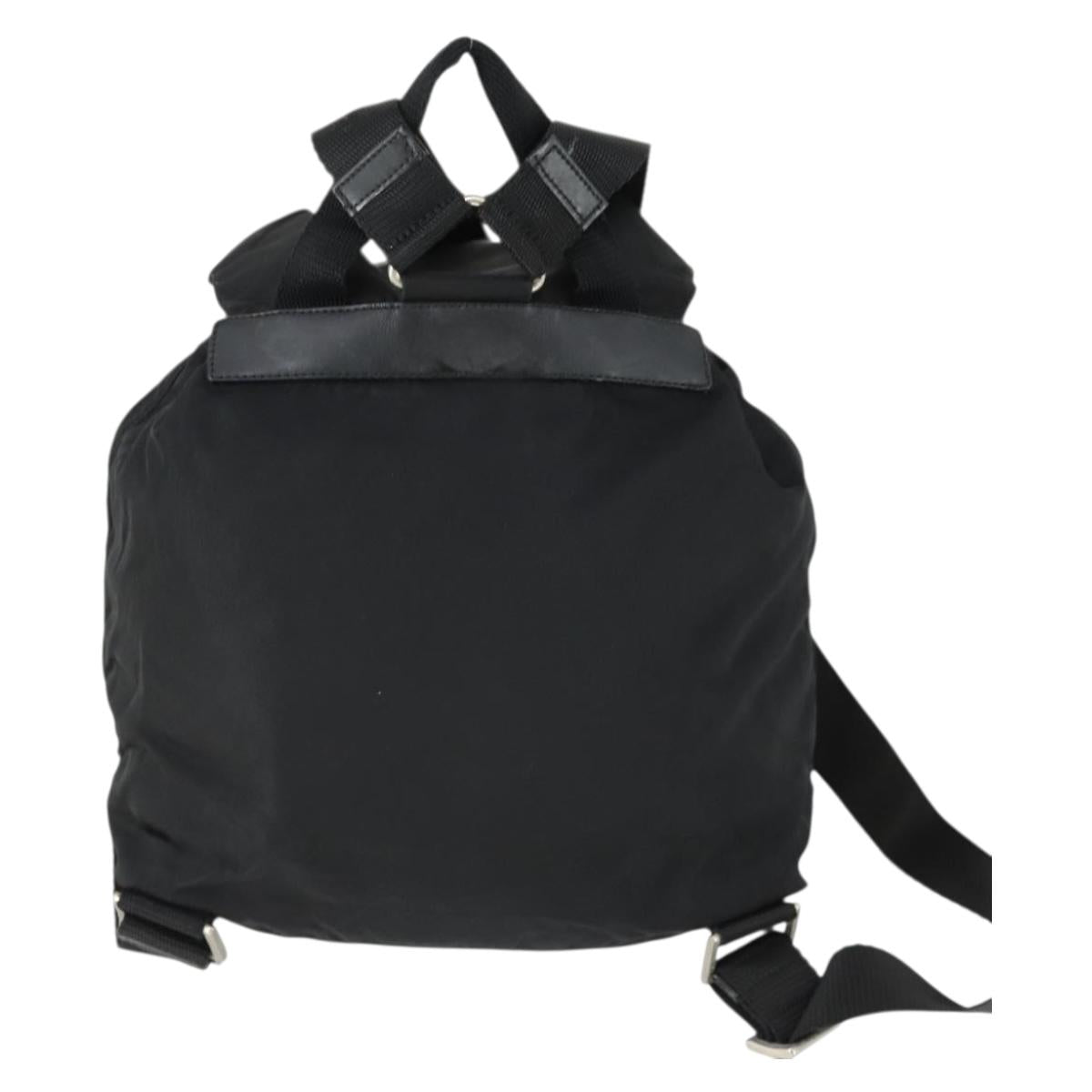 PRADA Backpack Nylon Black Silver Auth 170491