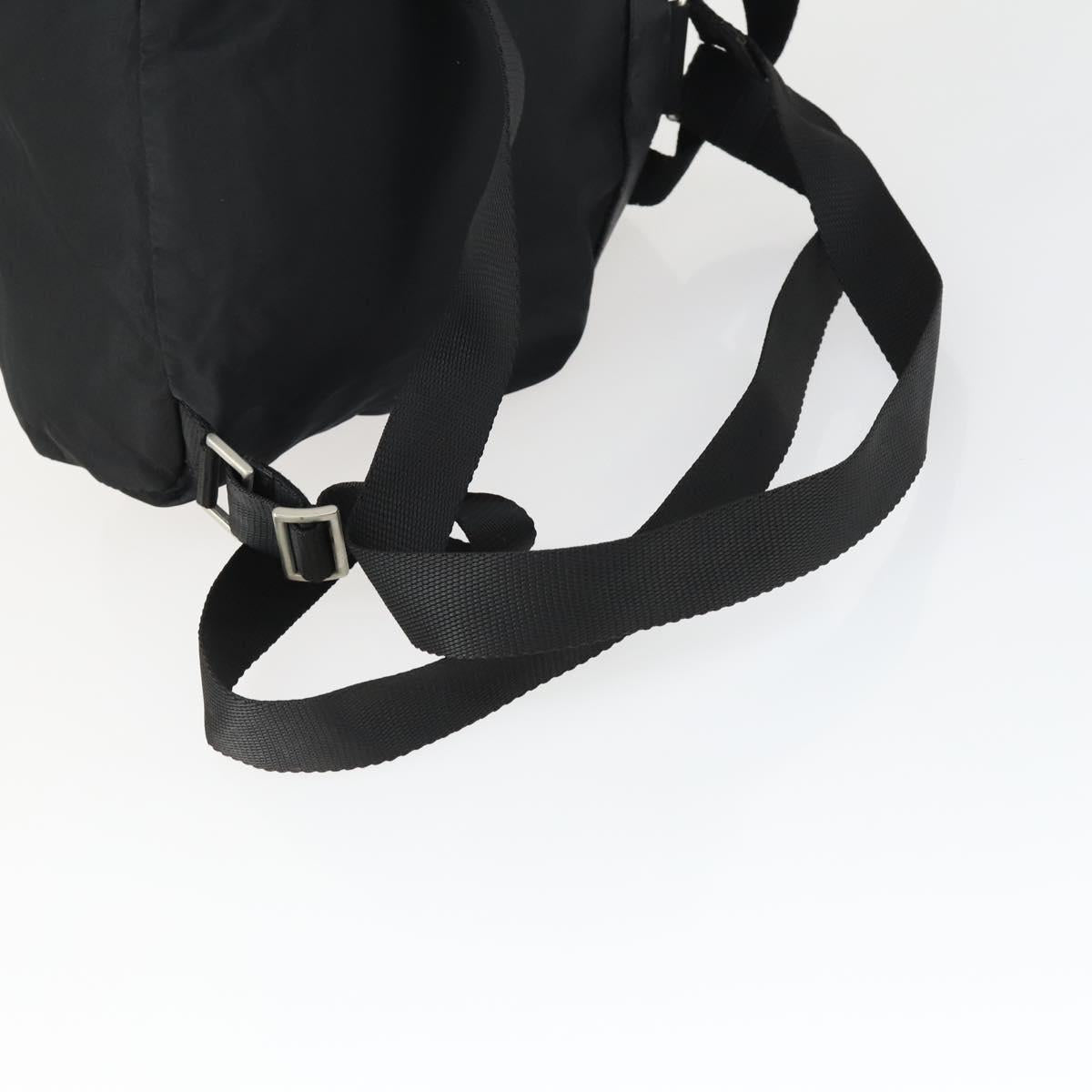 PRADA Backpack Nylon Black Silver Auth 170491