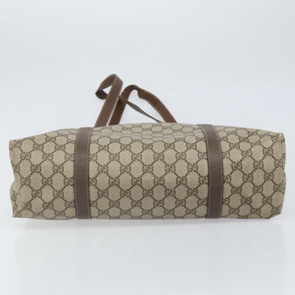 GUCCI GG Supreme Tote Bag PVC Beige 156 02 110 Auth 170497