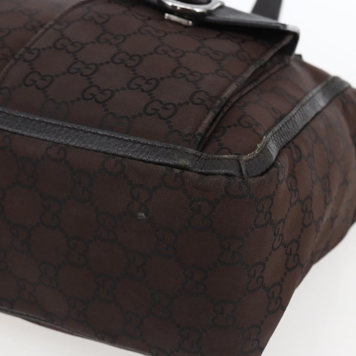 GUCCI GG Canvas Tote Bag Brown Silver 268639 Auth 170501