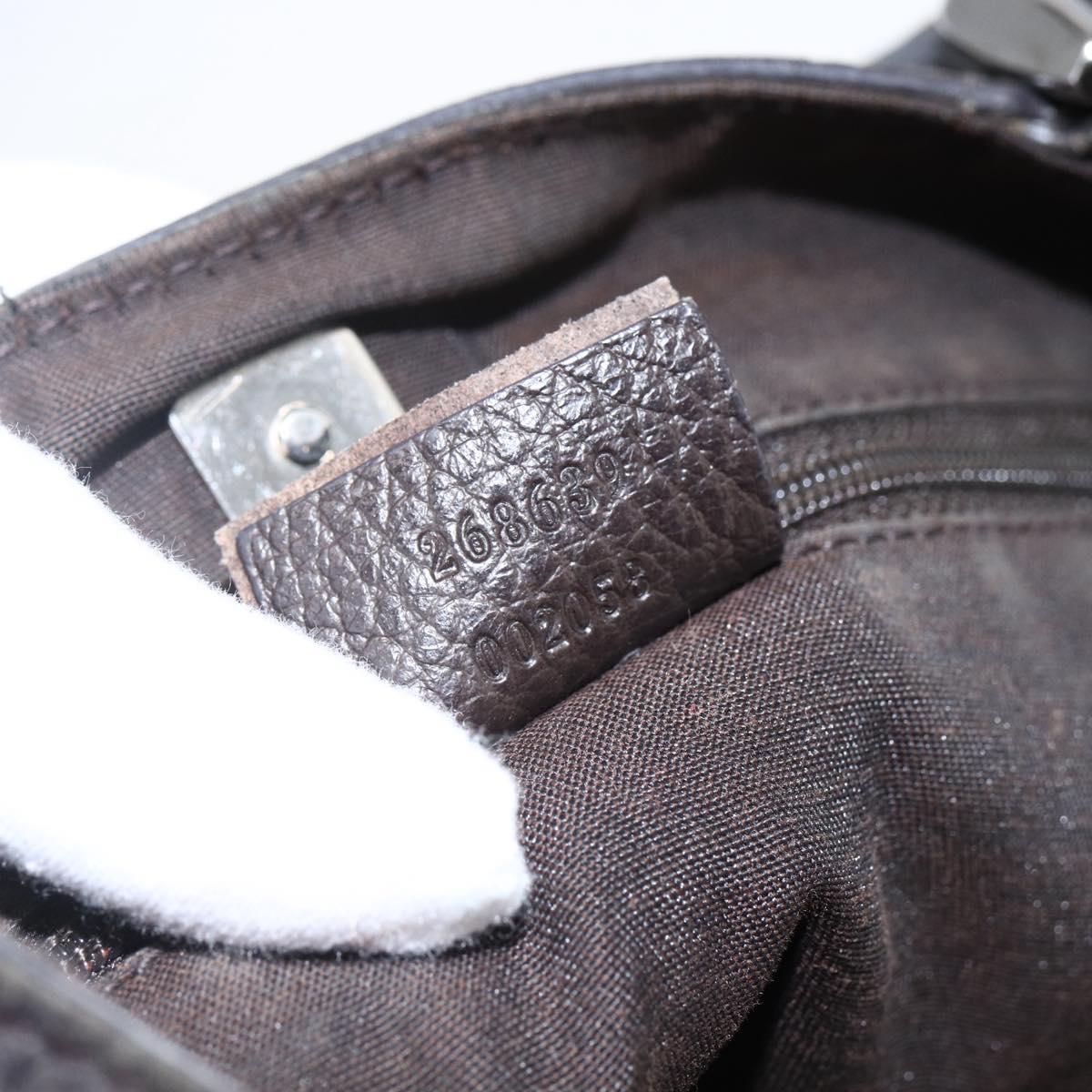 GUCCI GG Canvas Tote Bag Brown Silver 268639 Auth 170501