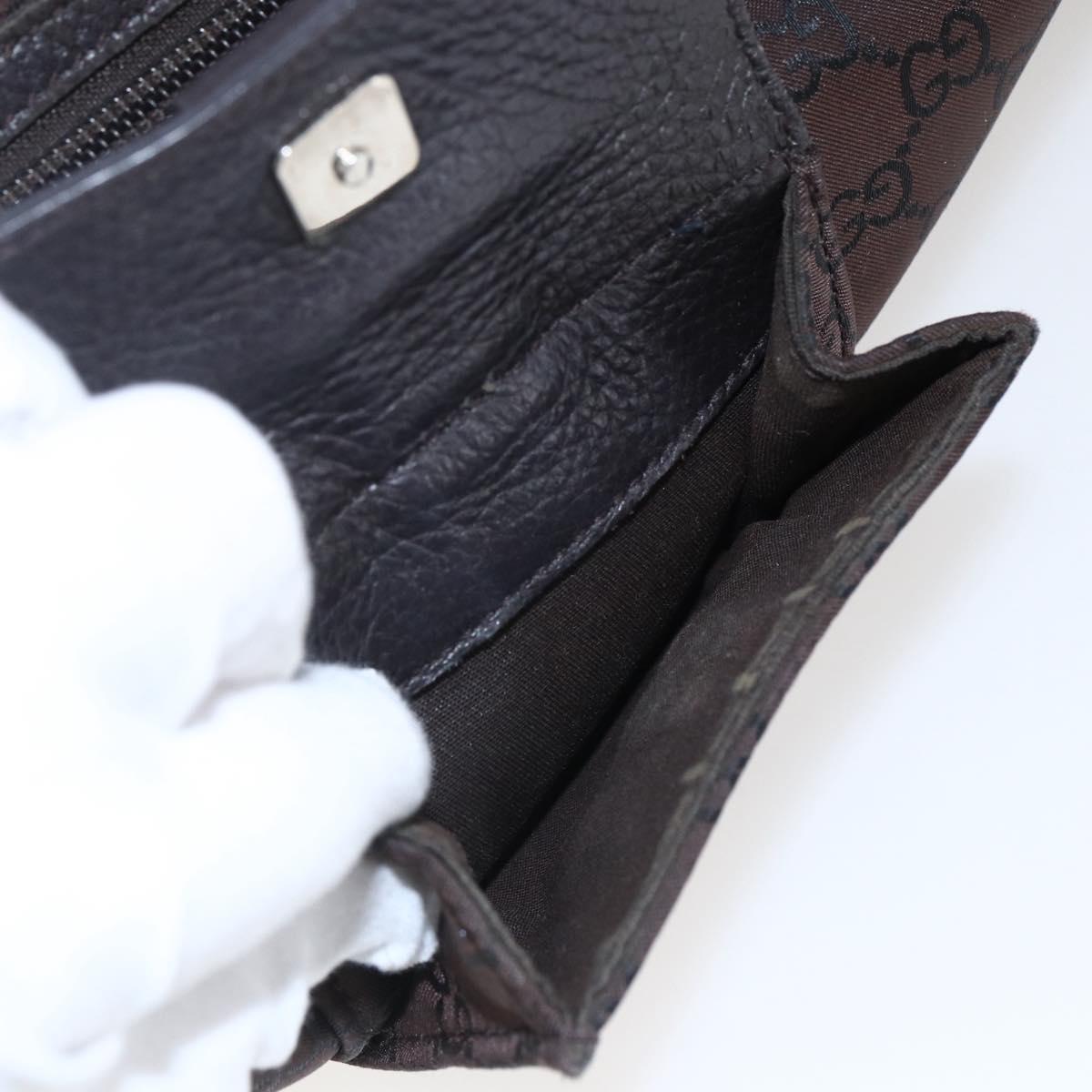 GUCCI GG Canvas Tote Bag Brown Silver 268639 Auth 170501