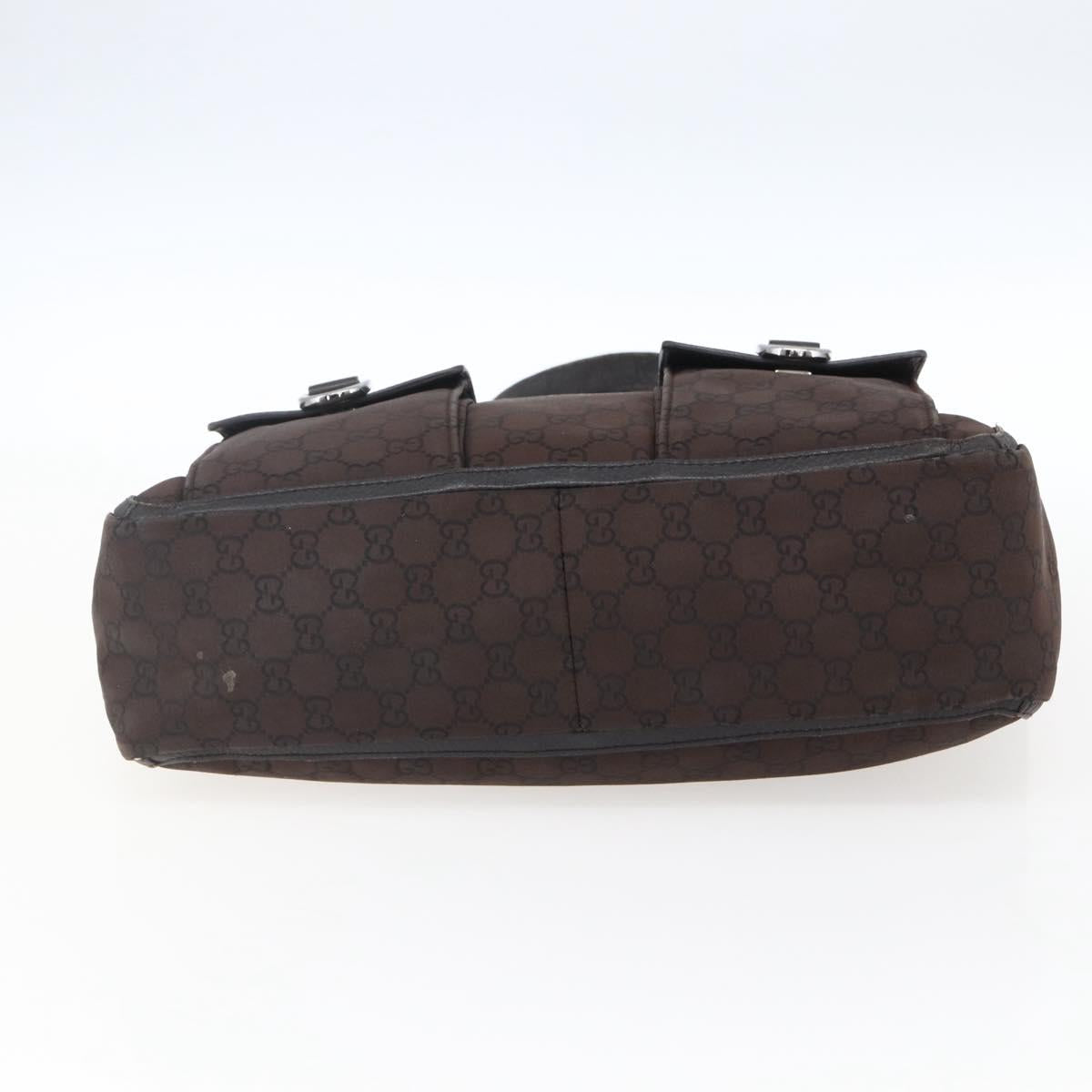 GUCCI GG Canvas Tote Bag Brown Silver 268639 Auth 170501