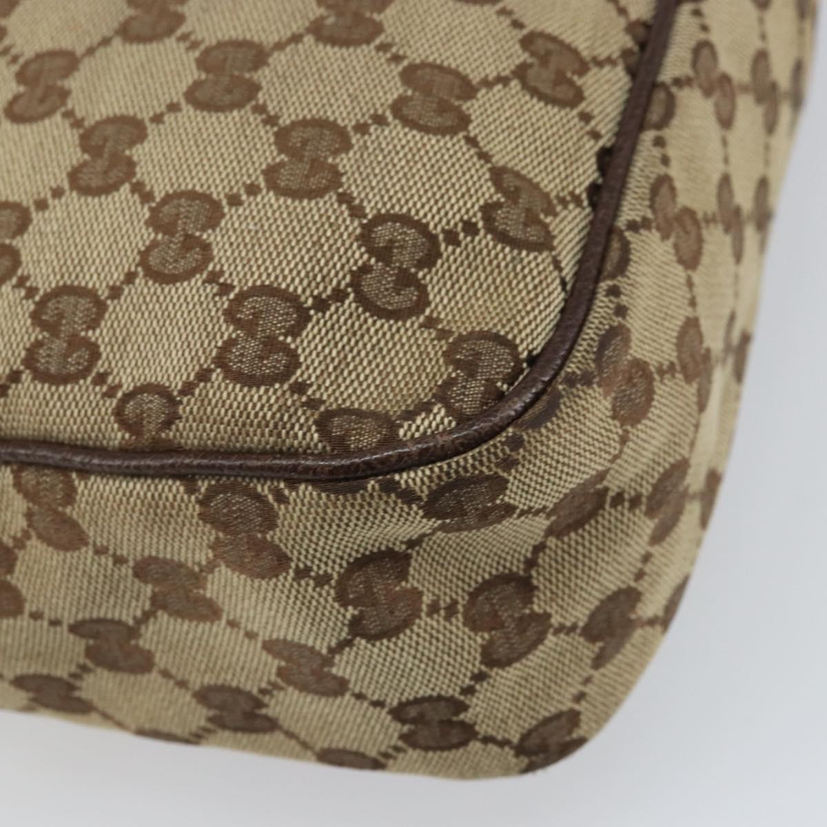 GUCCI GG Canvas Shoulder Bag Beige Silver 131211 Auth 170502