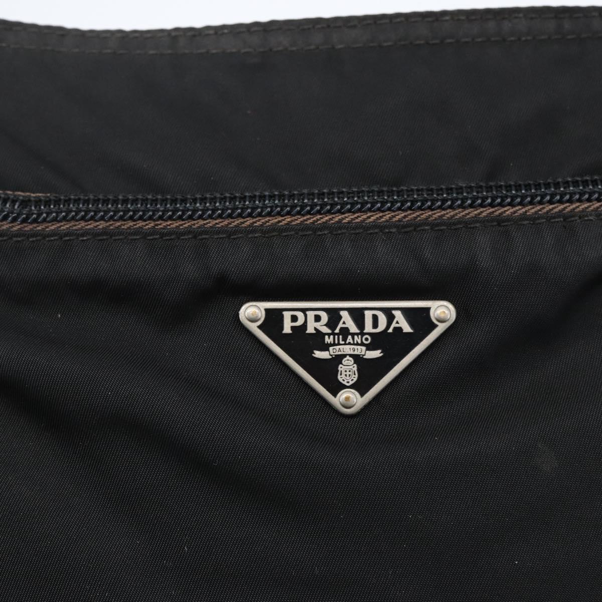 PRADA Shoulder Bag Nylon Black Silver Auth 170505