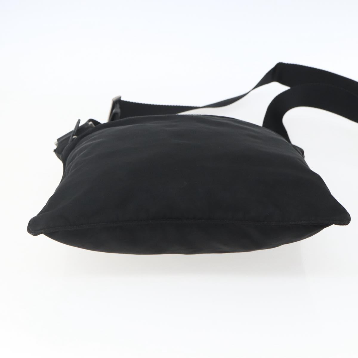 PRADA Shoulder Bag Nylon Black Silver Auth 170505