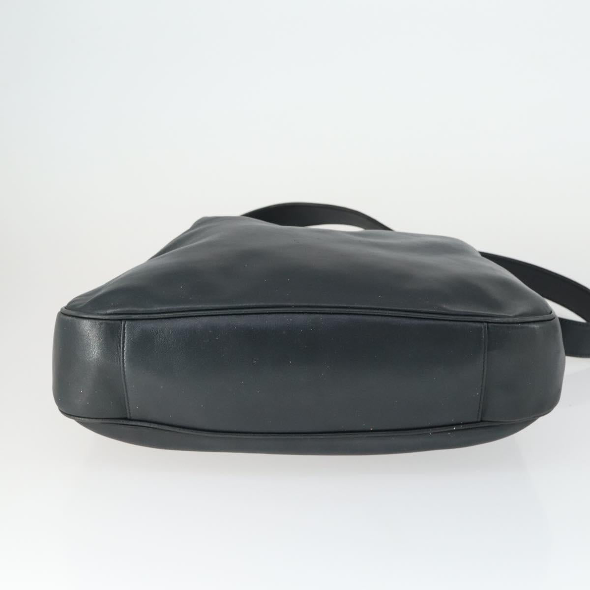 GUCCI Bamboo Hand Bag Leather 2way Navy Gold 001 3754 1577 Auth 170508