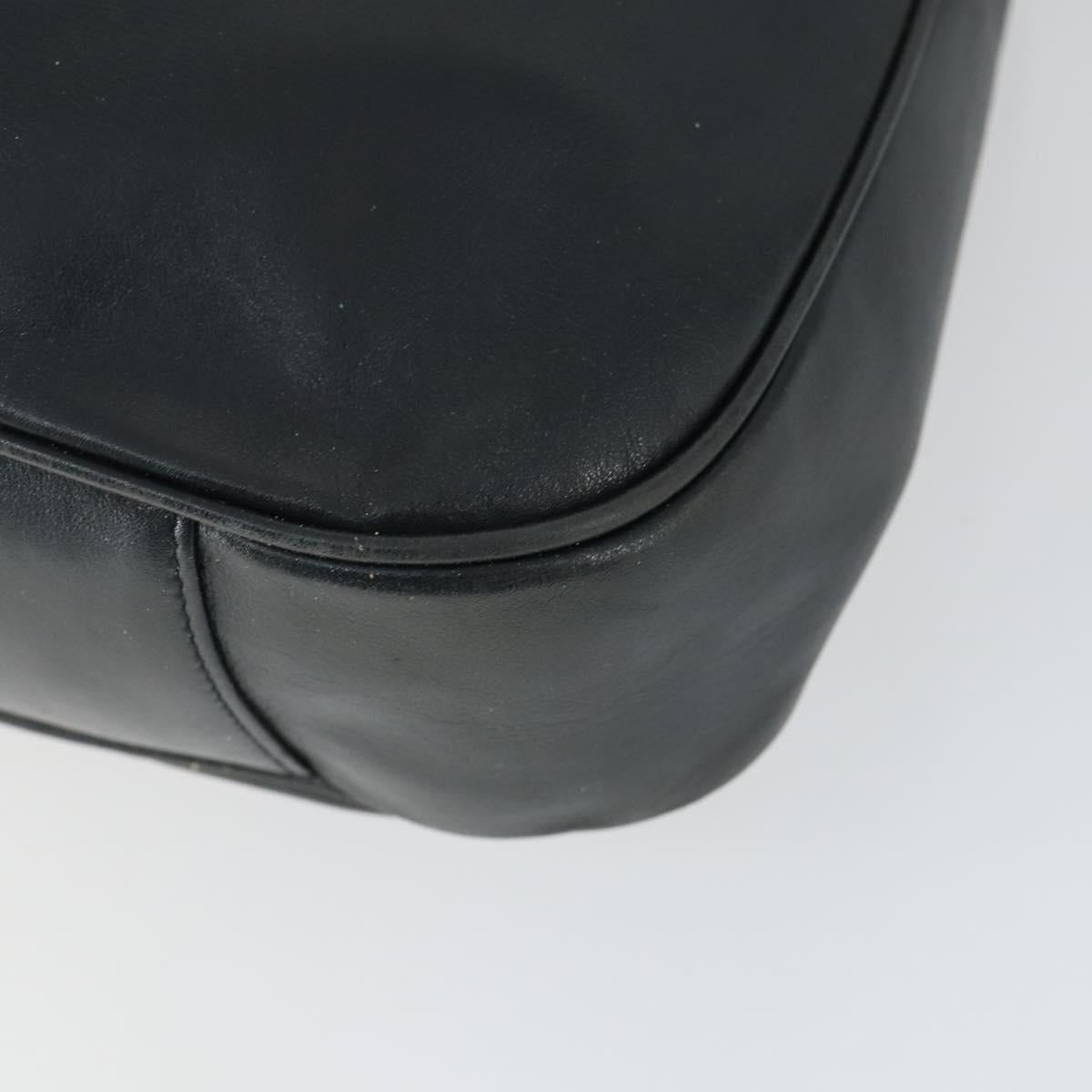 GUCCI Bamboo Hand Bag Leather 2way Navy Gold 001 3754 1577 Auth 170508