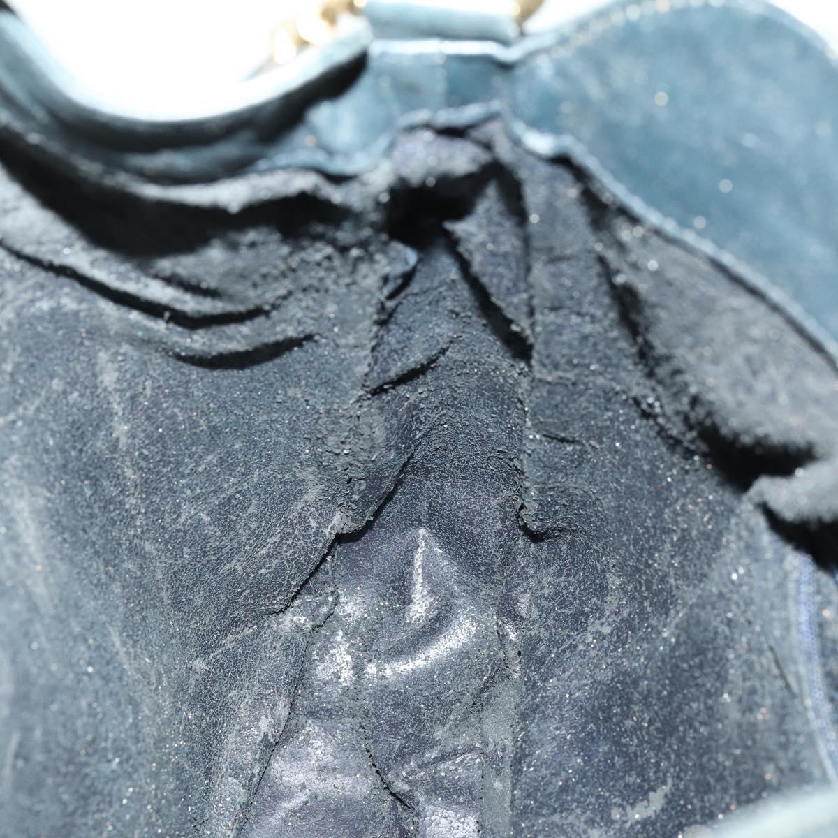 GUCCI Bamboo Hand Bag Leather 2way Navy Gold 001 3754 1577 Auth 170508