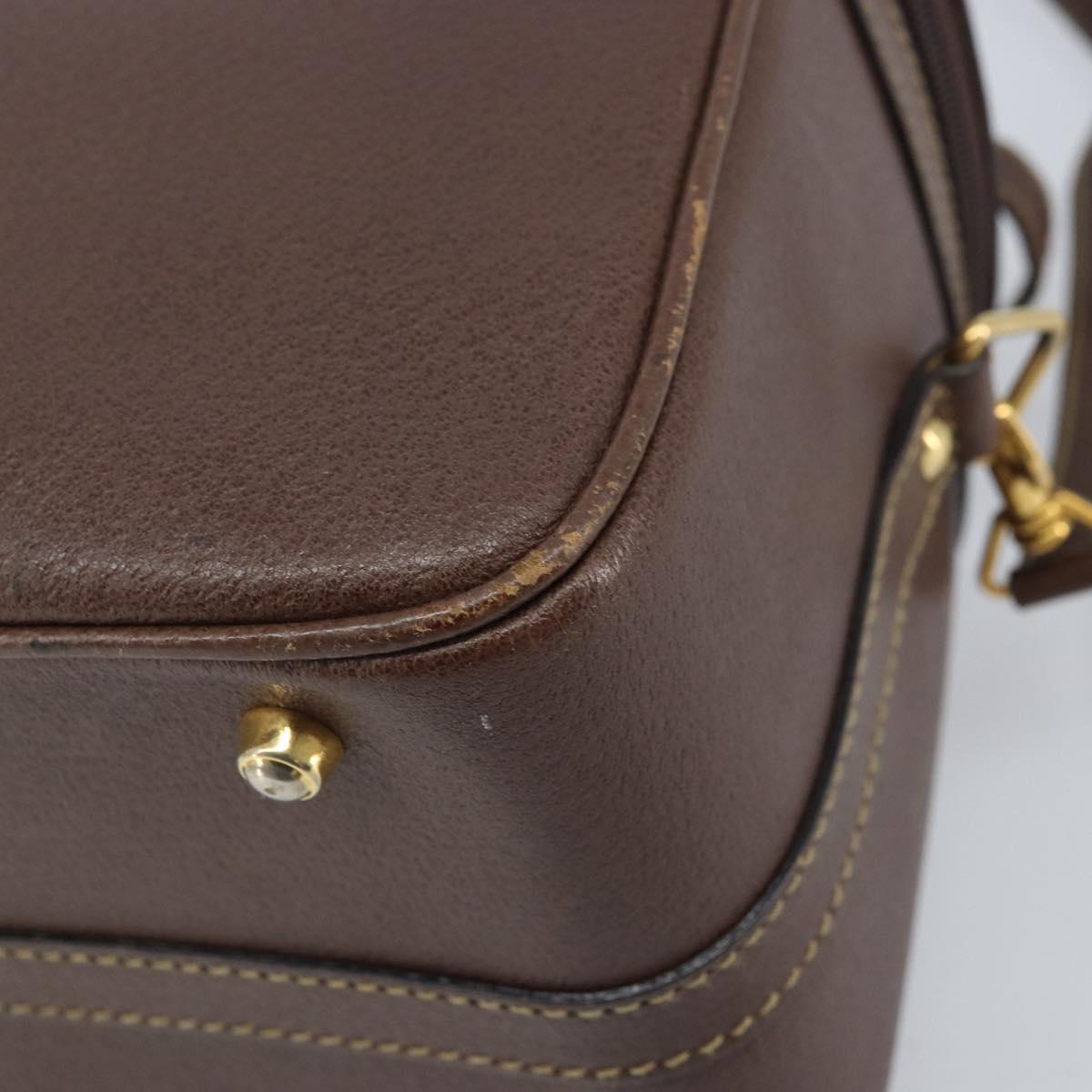GUCCI Bamboo Hand Bag Leather 2way Brown Gold 013 122 2491 Auth 170509A