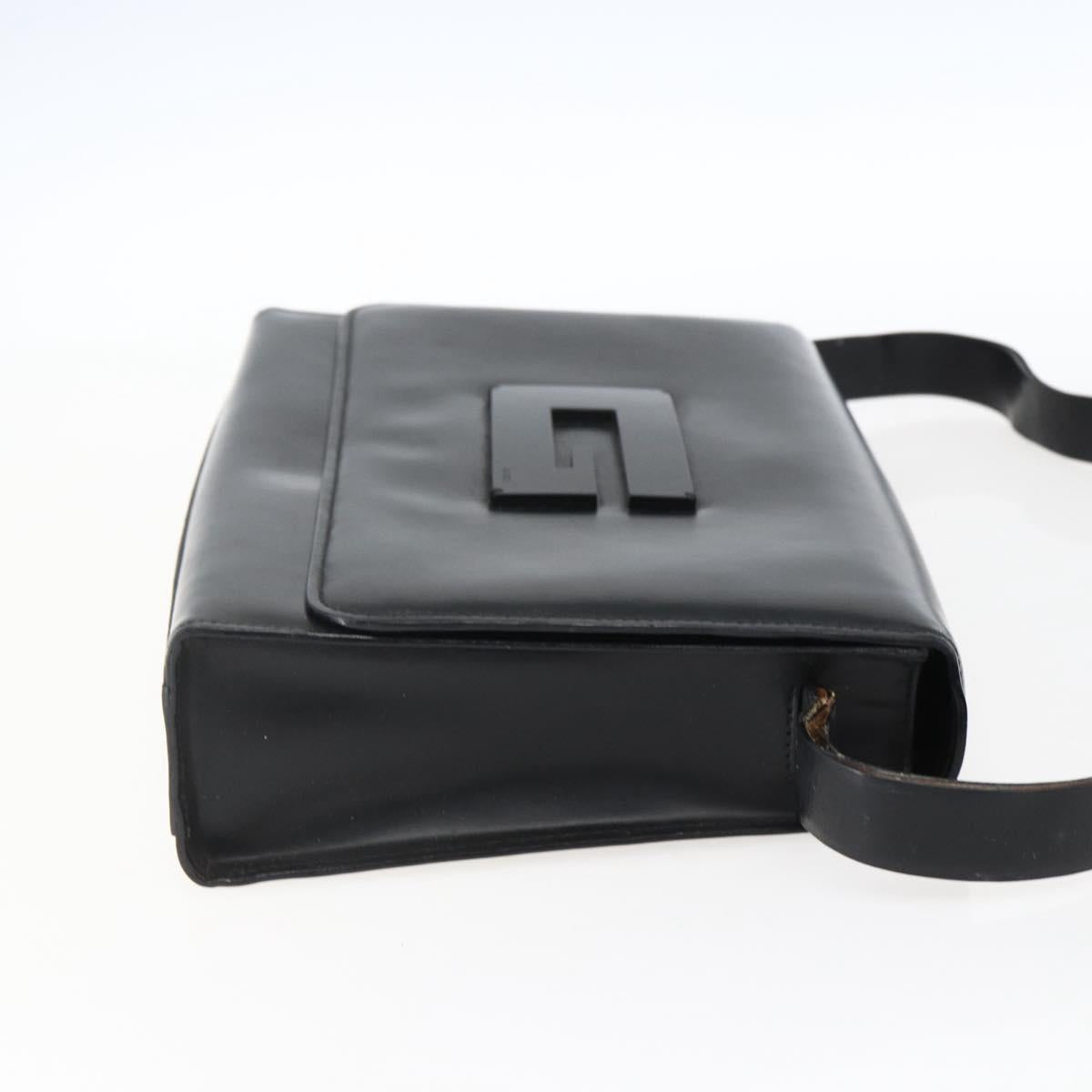 GUCCI Shoulder Bag Leather Black Silver 001 3064 Auth 170510
