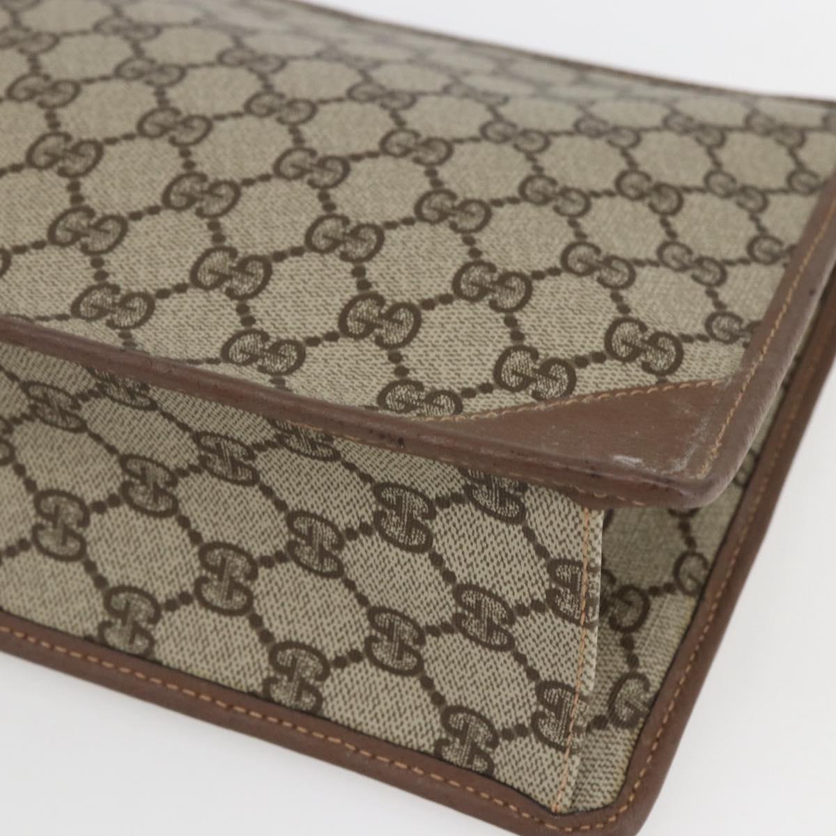 GUCCI GG Supreme Clutch Bag PVC Beige Gold 014 270 6053 Auth 170515