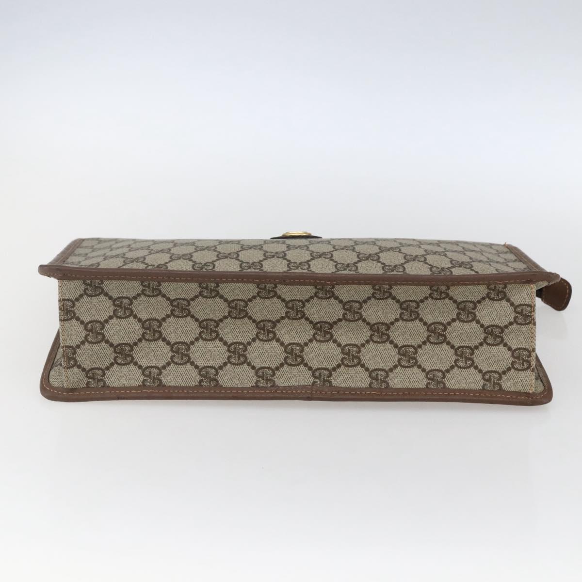 GUCCI GG Supreme Clutch Bag PVC Beige Gold 014 270 6053 Auth 170515