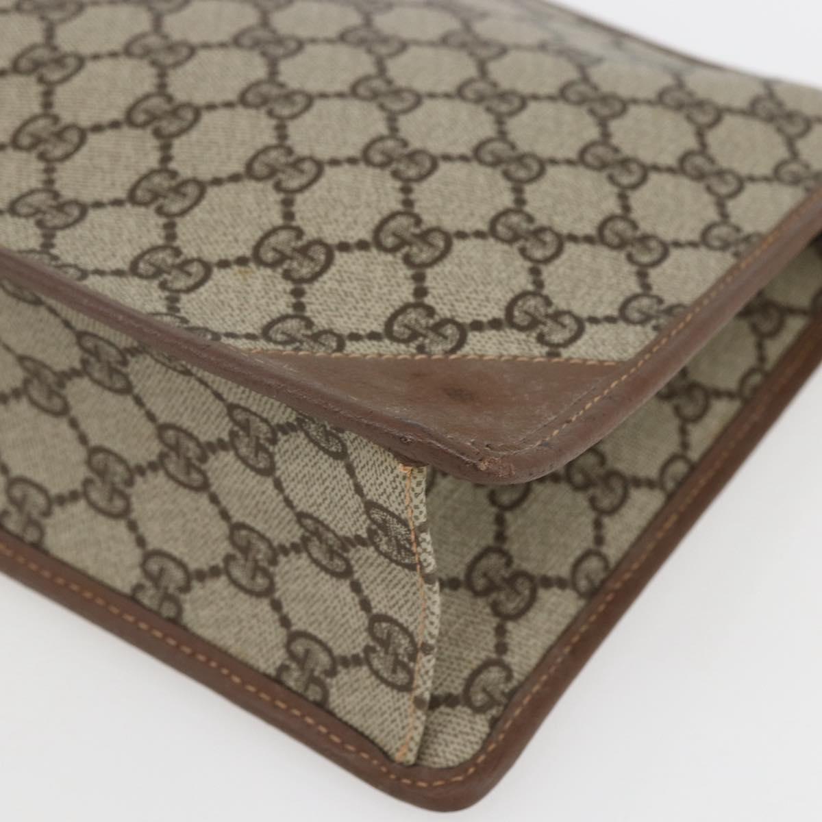 GUCCI GG Supreme Clutch Bag PVC Beige Gold 014 270 6053 Auth 170515