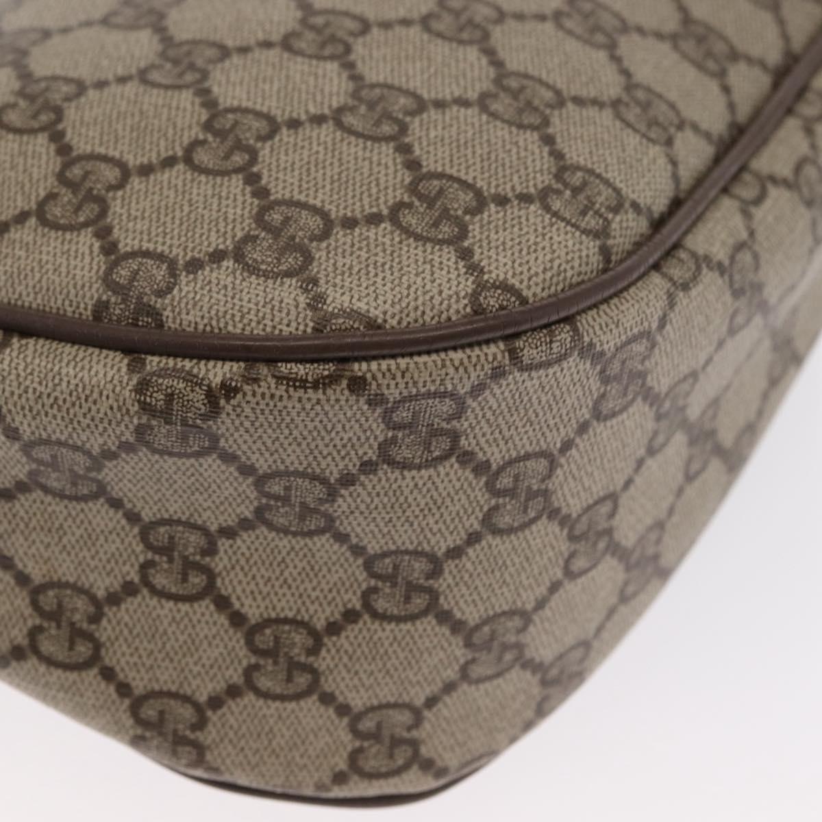 GUCCI GG Supreme Web Sherry Line Bag PVC Beige Gold 89 02 032 Auth 170516