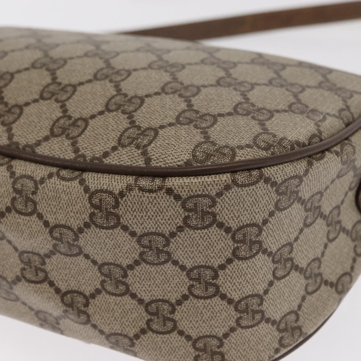 GUCCI GG Supreme Web Sherry Line Bag PVC Beige Gold 89 02 032 Auth 170516