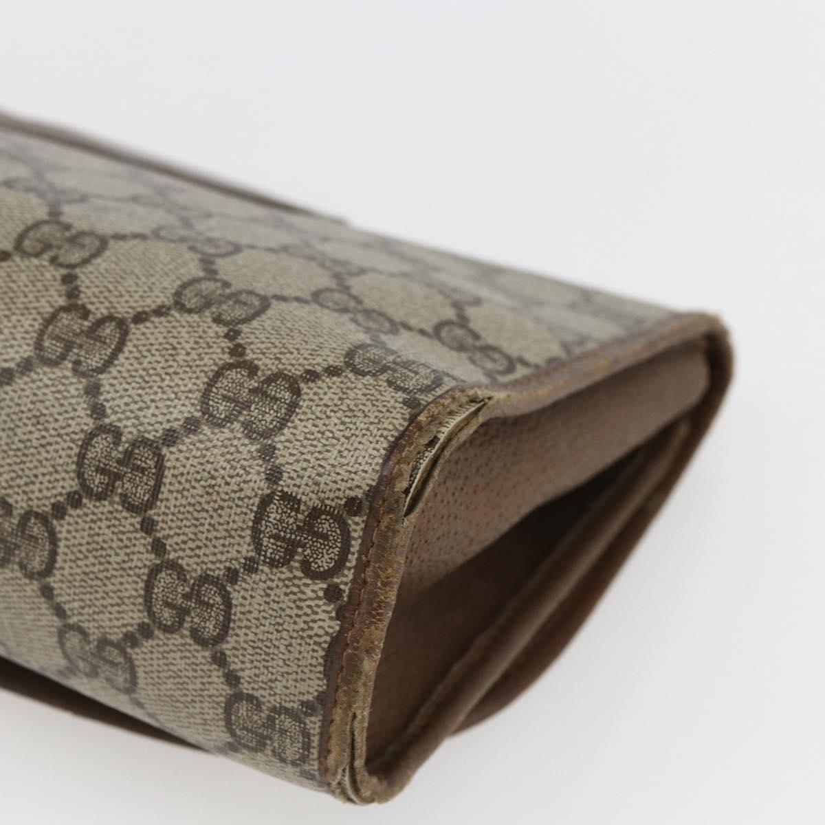 GUCCI GG Supreme Web Sherry Line Clutch Bag PVC Beige Gold 89 01 030 Auth 170517