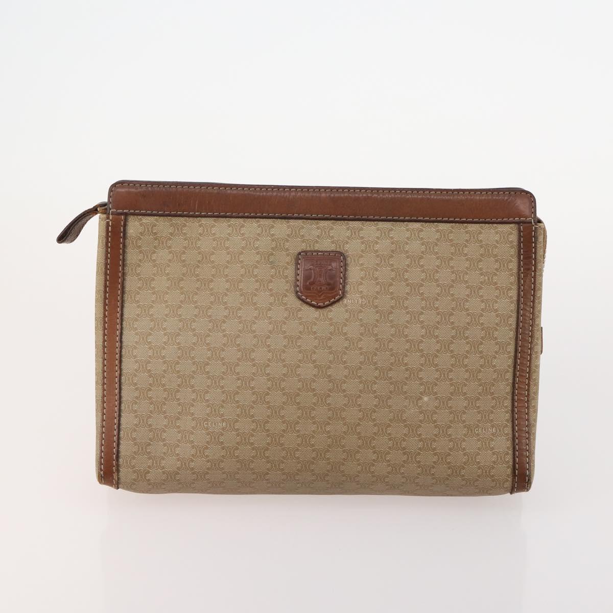 CELINE Macadam Canvas Clutch Bag PVC Leather 5 Set Brown Black beige Auth 170526