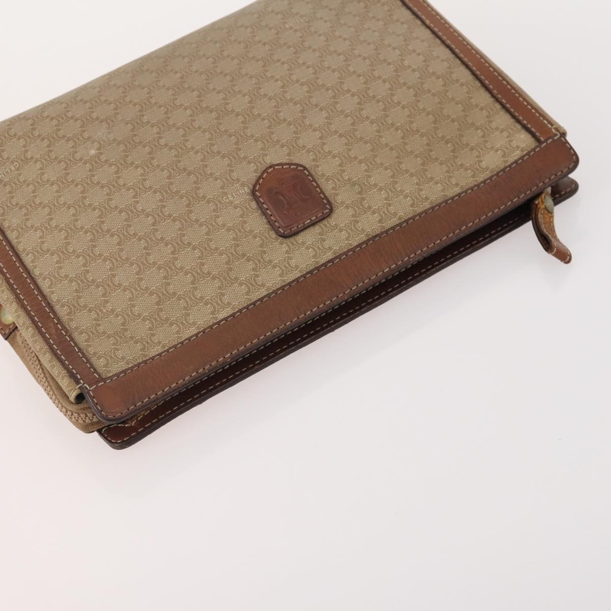 CELINE Macadam Canvas Clutch Bag PVC Leather 5 Set Brown Black beige Auth 170526