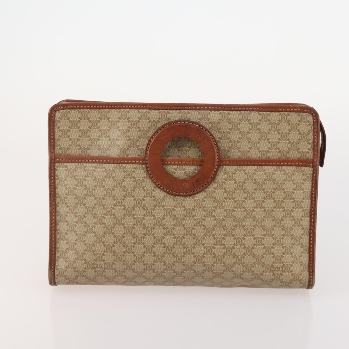 CELINE Macadam Canvas Clutch Bag PVC Leather 5 Set Brown Black beige Auth 170526