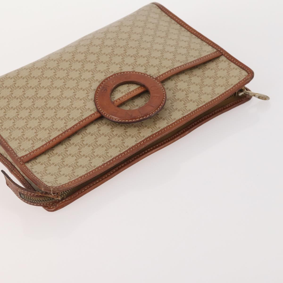 CELINE Macadam Canvas Clutch Bag PVC Leather 5 Set Brown Black beige Auth 170526