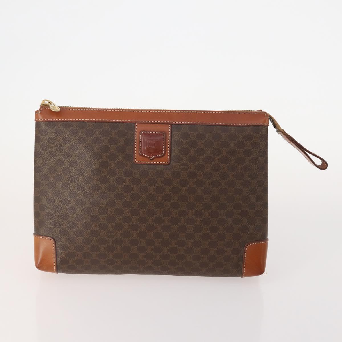 CELINE Macadam Canvas Clutch Bag PVC Leather 5 Set Brown Black beige Auth 170526