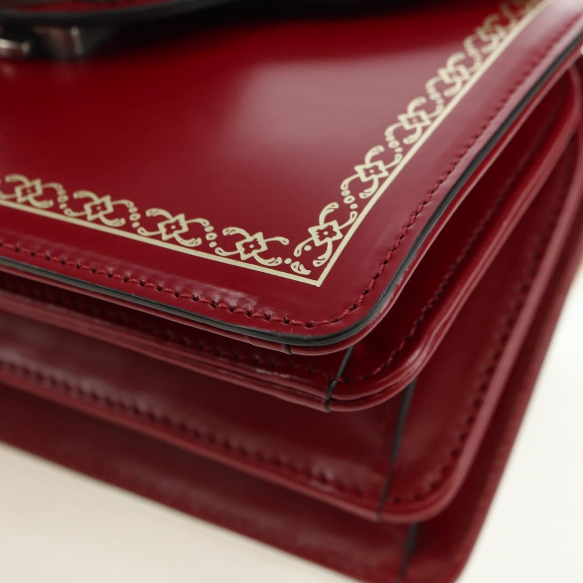 GUCCI Bamboo Taiga Head Hand Bag Leather 2way Red Gold 488667 Auth 170530SAV