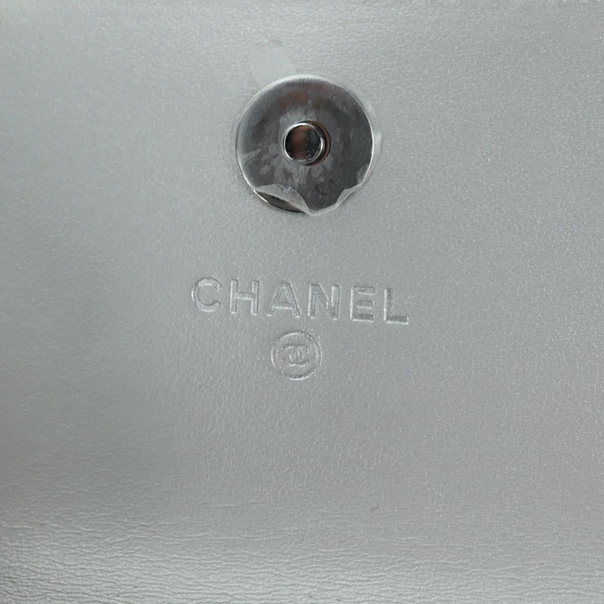 CHANEL Chain Shoulder Bag Leather Silver CC Auth 170531SAM