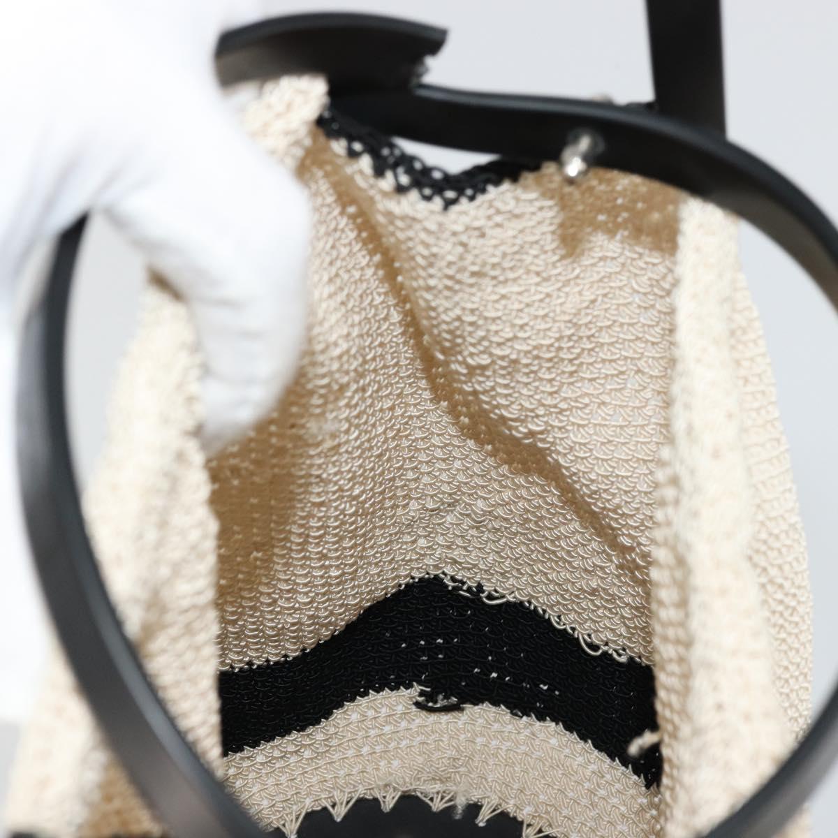 CHANEL Hand Bag Straw Beige CC Auth 170539