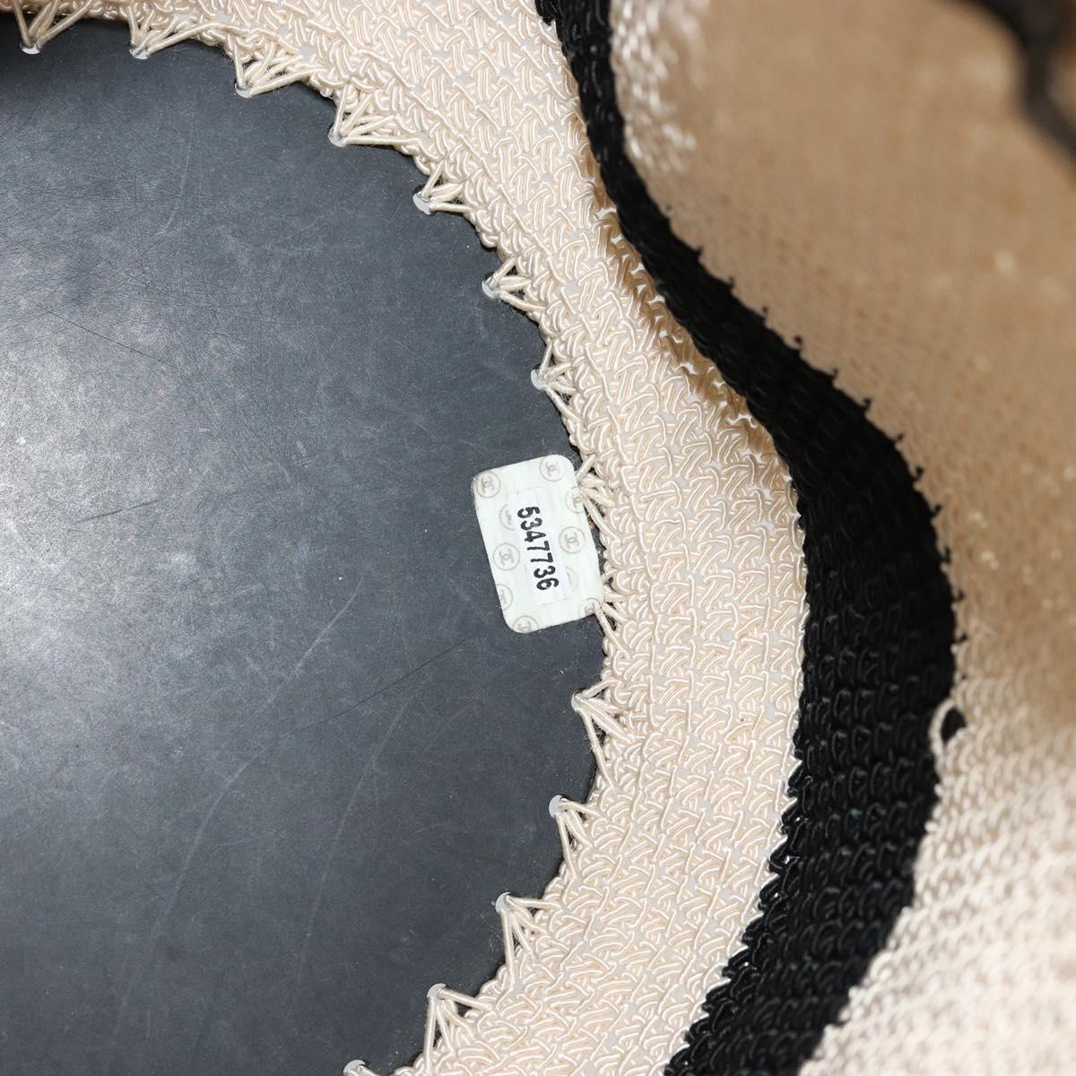 CHANEL Hand Bag Straw Beige CC Auth 170539