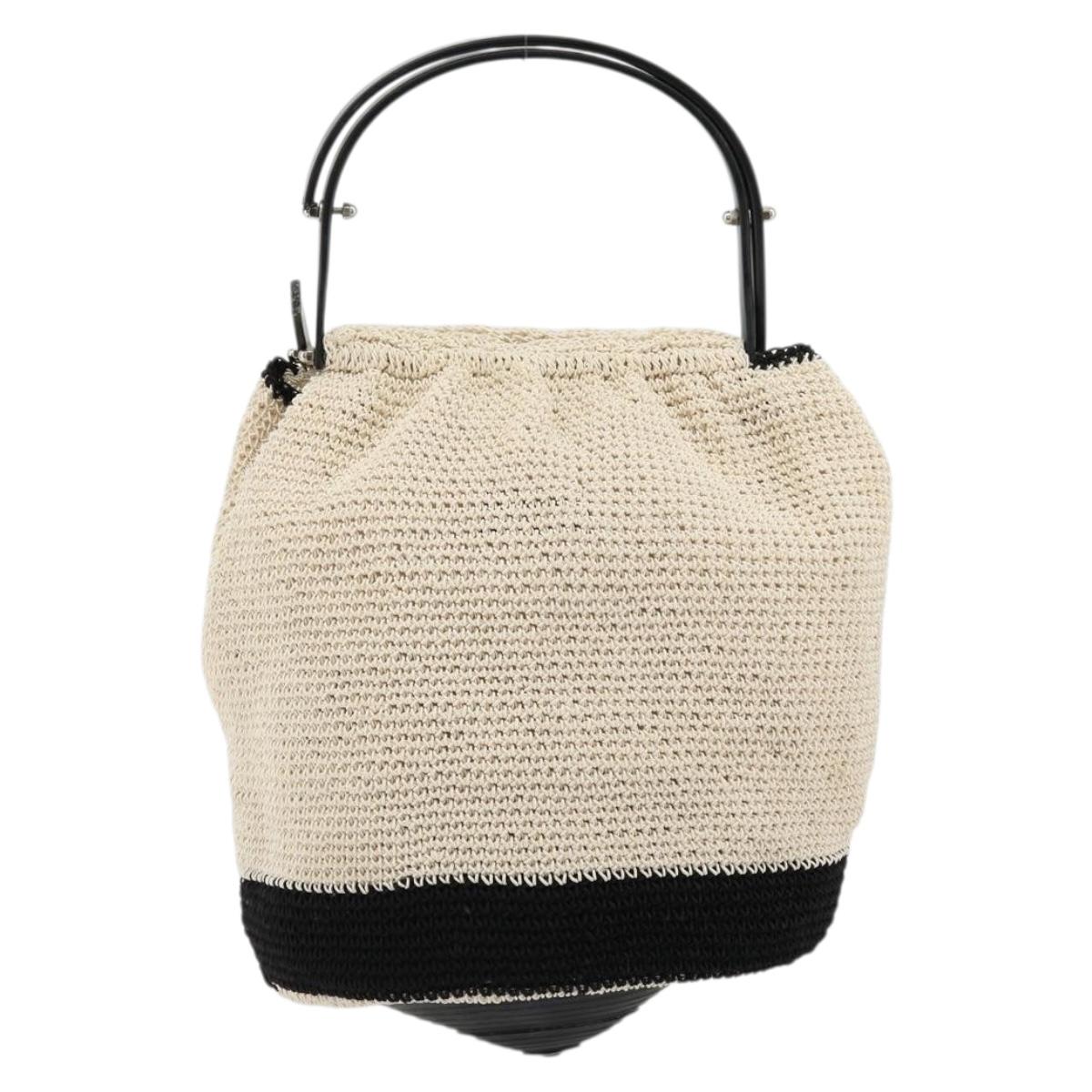CHANEL Hand Bag Straw Beige CC Auth 170539