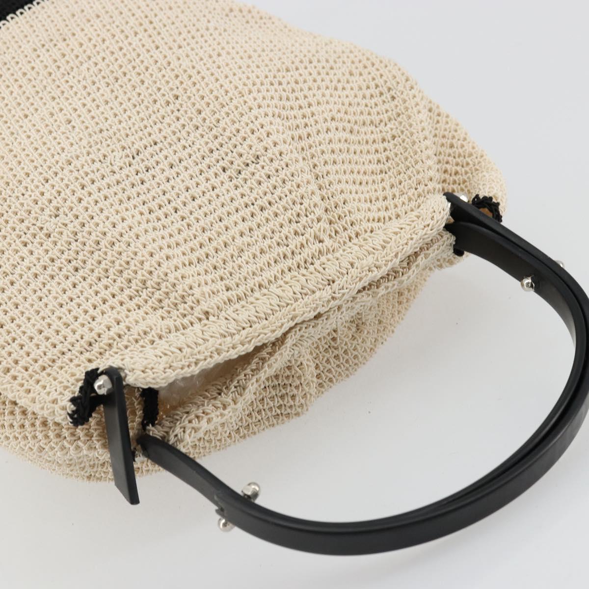 CHANEL Hand Bag Straw Beige CC Auth 170539
