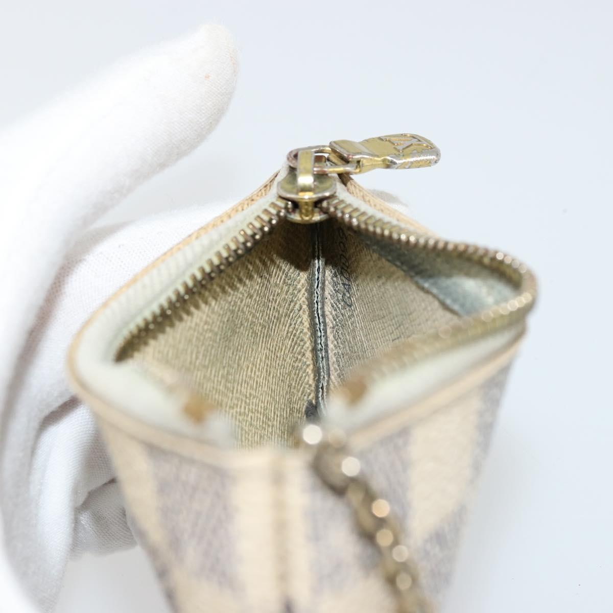 LOUIS VUITTON Damier Azur Pochette Cles Coin Purse N62659 LV Auth 170542