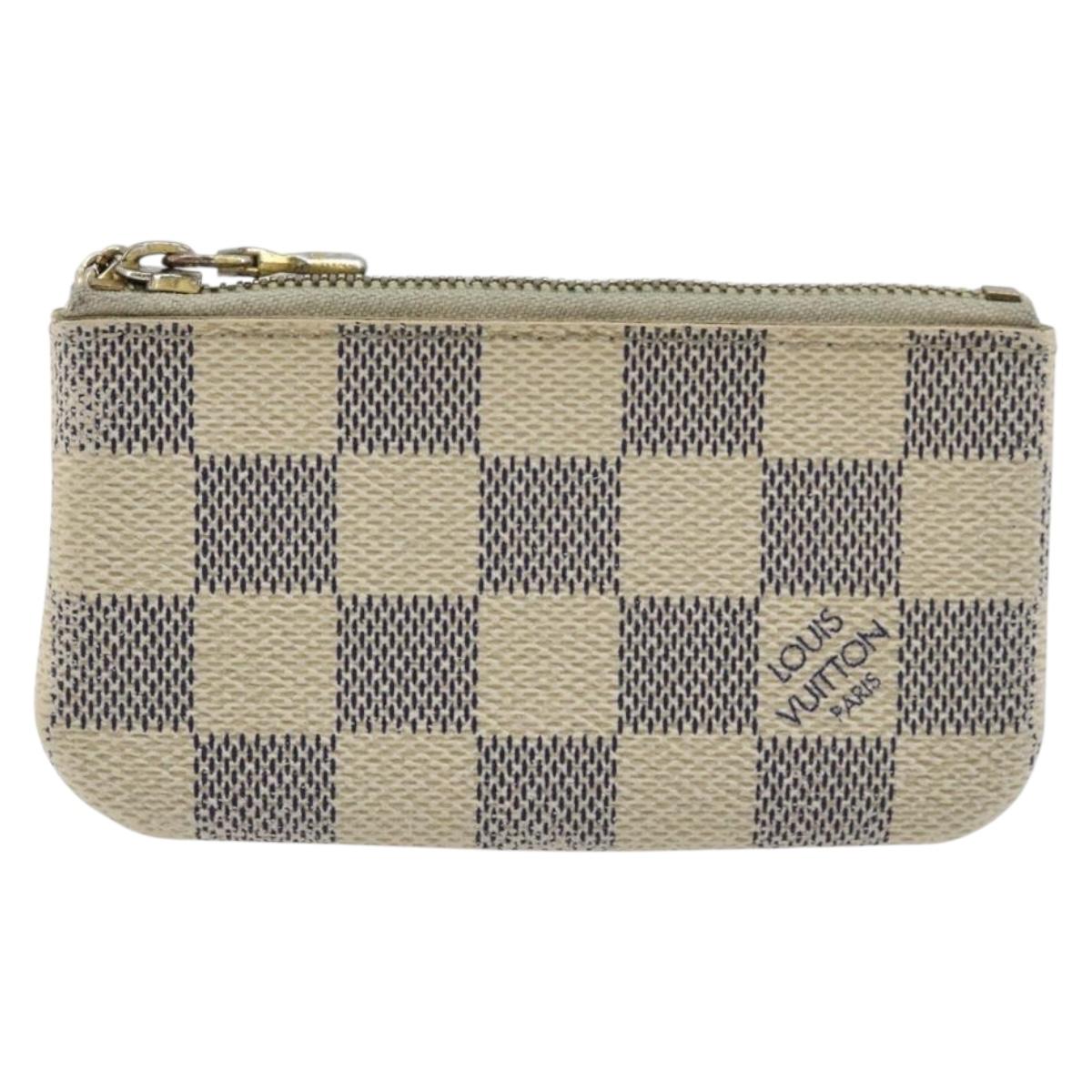 LOUIS VUITTON Damier Azur Pochette Cles Coin Purse N62659 LV Auth 170542