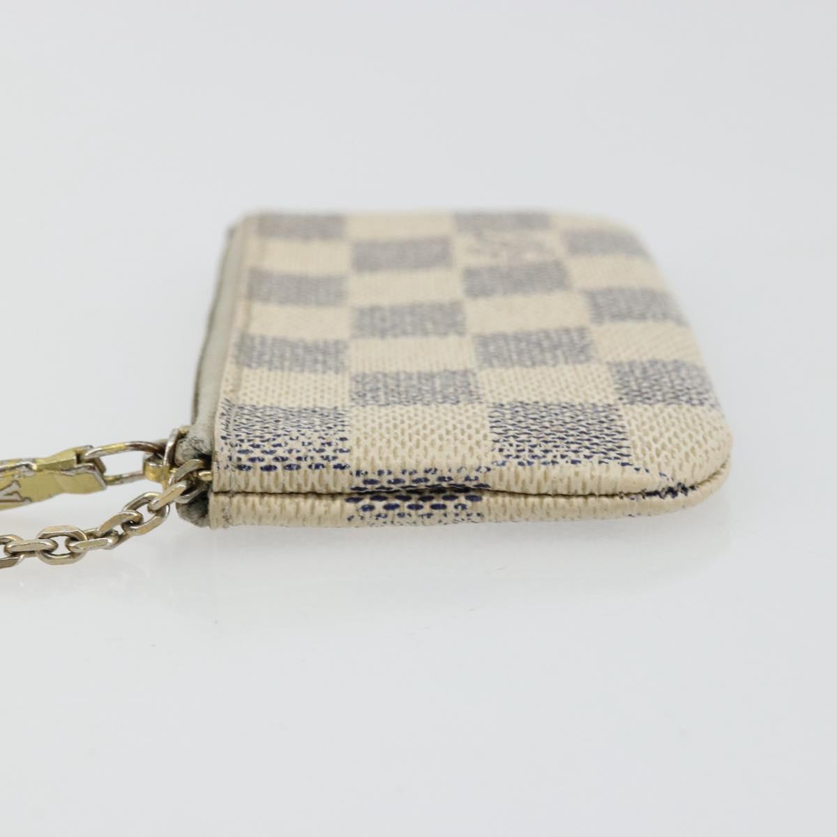 LOUIS VUITTON Damier Azur Pochette Cles Coin Purse N62659 LV Auth 170542